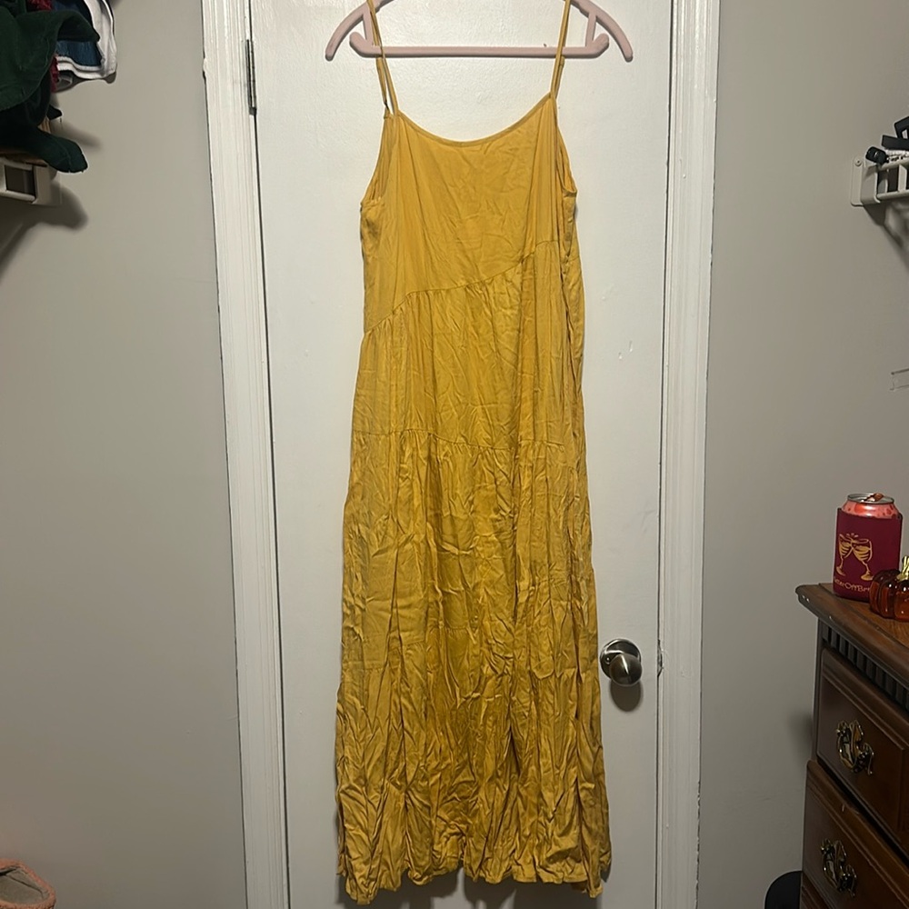 mustard maxi dress